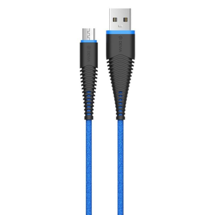 Mėlynas „Micro USB“ įkrovimo laidas, 1,5 m, 2,4 A