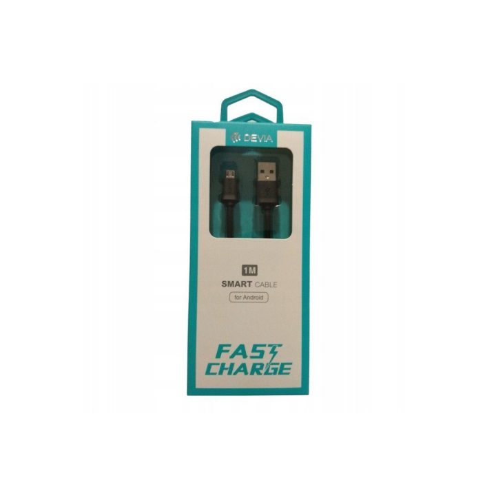Juodas USB–microUSB laidas, 1 m