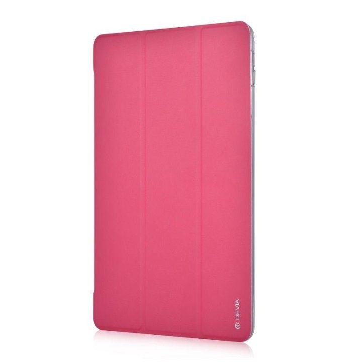Raudonas odinis planšetinio kompiuterio dėklas Devia su vieta pieštukui, skirtas iPad Air (2019) ir iPad Pro 10.5