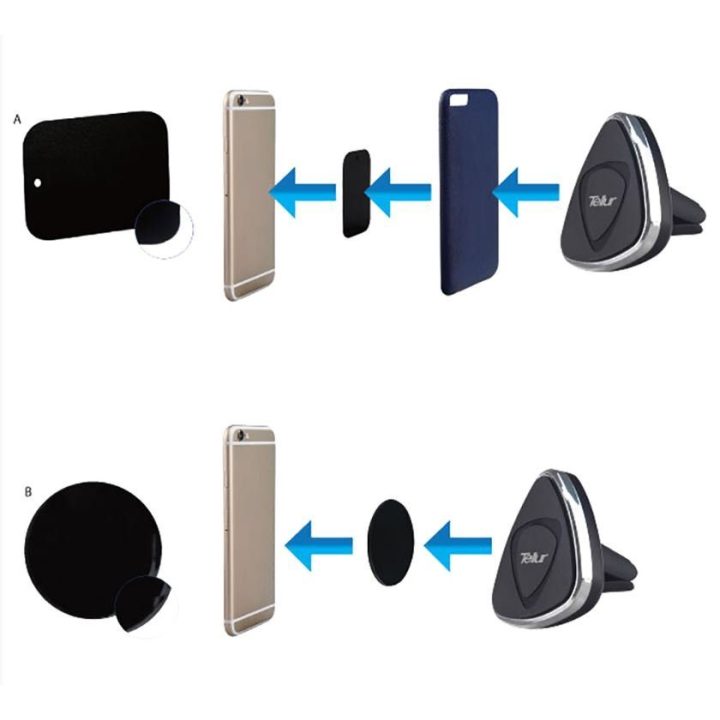 Juodas magnetinis automobilinis telefono laikiklis