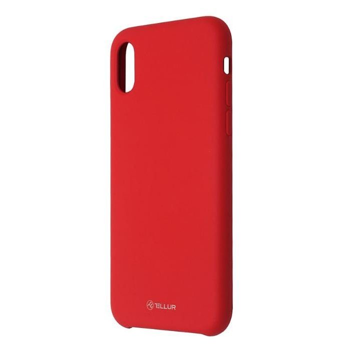 Raudonas skysto silikono dėklas iPhone XS