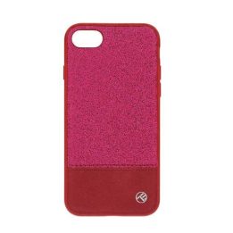 Rožinis telefono dėklas Tellur Glitter II, skirtas iPhone 8