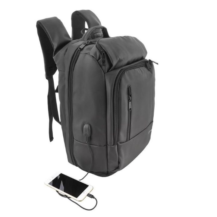 Juoda kompiuterio kuprinė su USB prievadu 17,3"