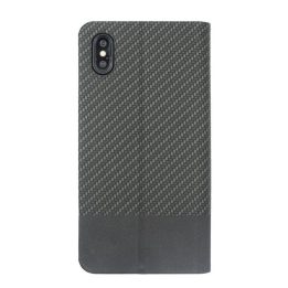 Tellur Carbon juodas atverčiamas dėklas iPhone XS