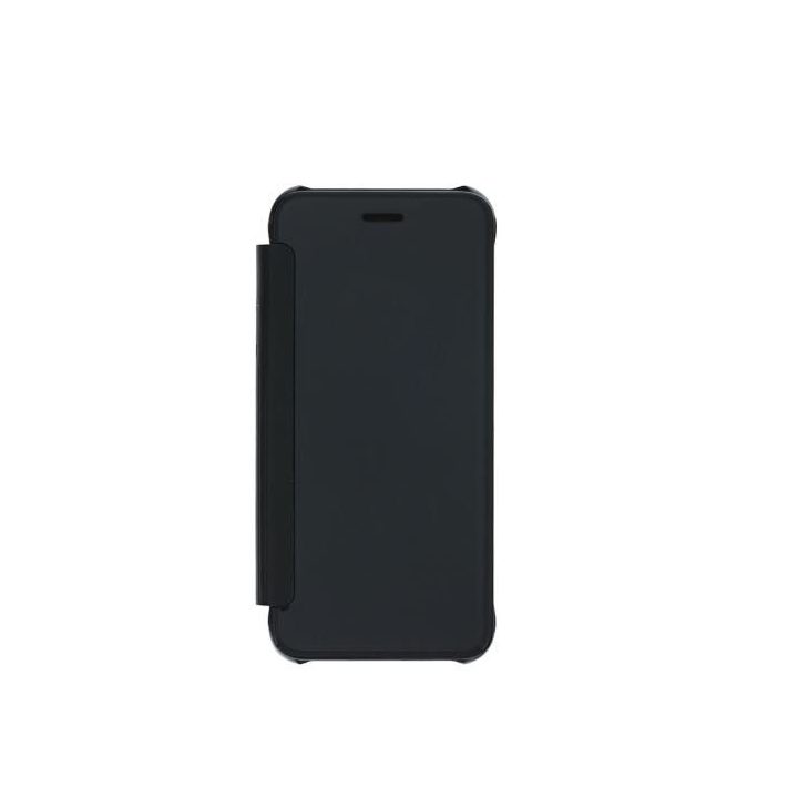 Juodas dirbtinės odos dėklas su veidrodėliu iPhone 8 telefonui