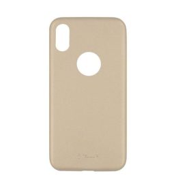 Auksinis plonas dirbtinės odos dėklas „iPhone X/XS“