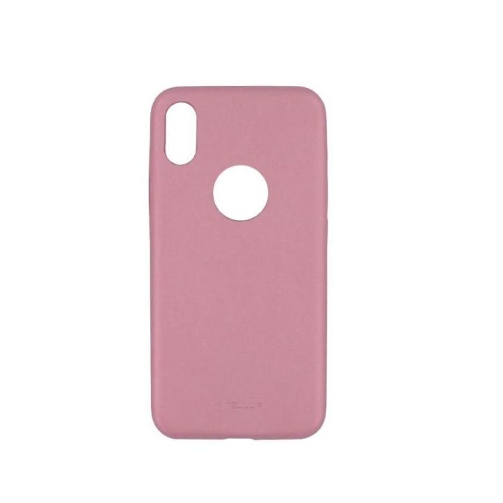 Tellur plonas sintetinės odos dėklas iPhone X/XS, rožinis