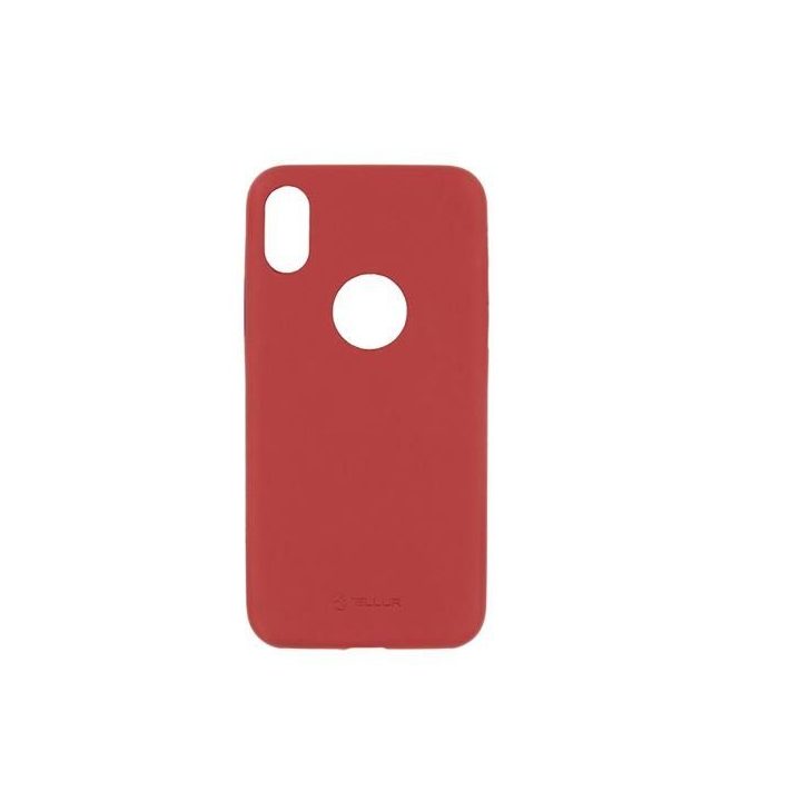 Raudonas plonas dirbtinės odos dėklas iPhone X/XS