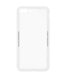 Tellur telefono dėklas su grūdinto stiklo nugarėle iPhone 8 Plus, baltas
