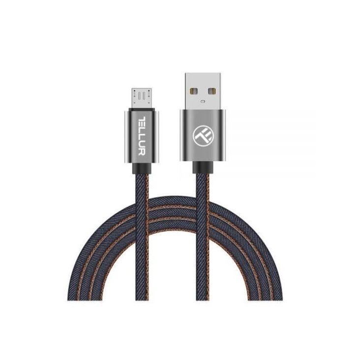 USB–Micro USB duomenų kabelis, 1 m, Denim