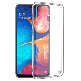 Skaidrus silikoninis dėklas Samsung Galaxy A20 telefonui Tellur