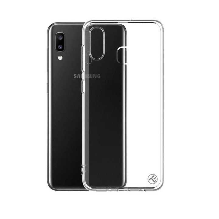Skaidrus silikoninis dėklas Samsung Galaxy A20 telefonui Tellur
