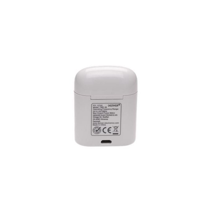 Denver TWE-36 MK3 White belaidės „Bluetooth“ ausinės