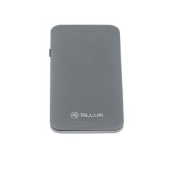 Pilkas 5000 mAh QC 3.0 powerbankas su 3in1 laidu