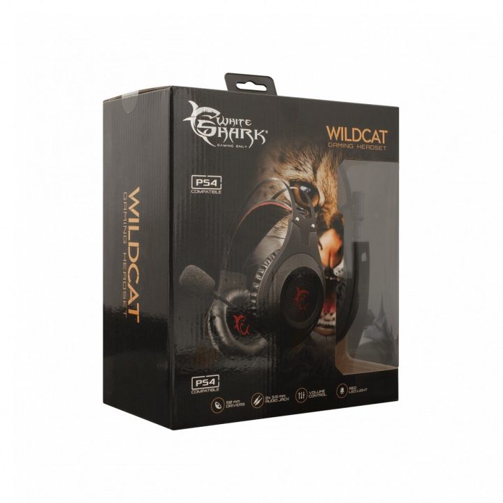White Shark Wildcat žaidimų ausinės su mikrofonu