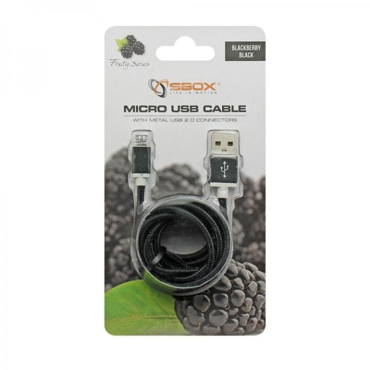 Juodas USB–microUSB kabelis, 1,5 m