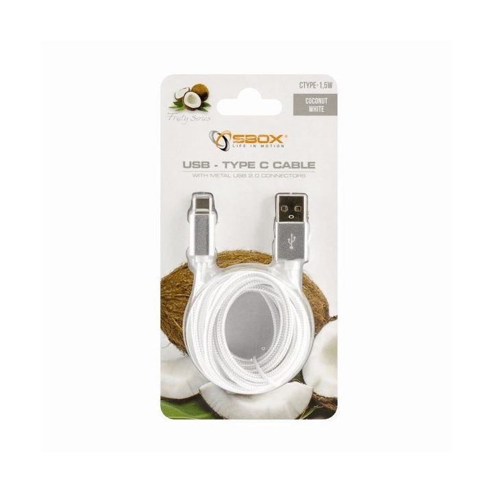 USB į USB-C laidas, 1,5 m, baltas