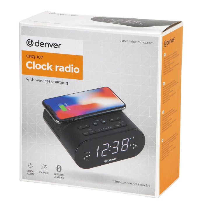 Žadintuvas su radiju ir Qi įkrovimu Denver CRQ-107