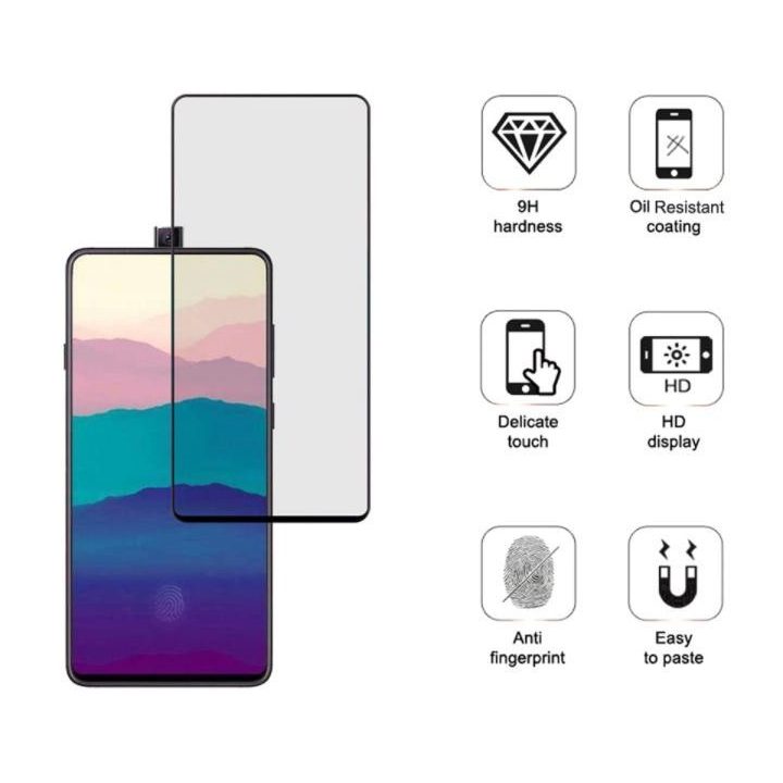 Samsung Galaxy A90 2,5D grūdintas stiklas su pilnu klijavimu, juodas