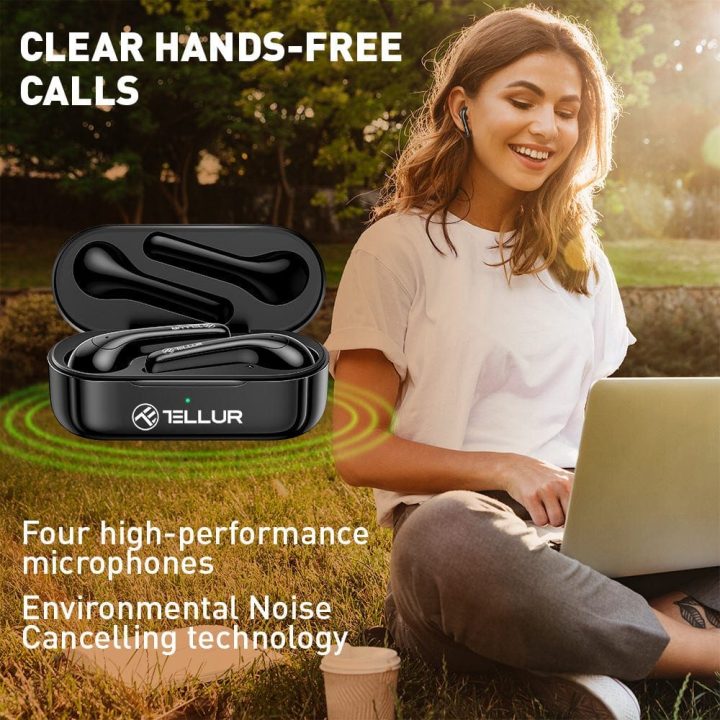 Tellur Ambia belaidės „True Wireless“ ausinės, juodos