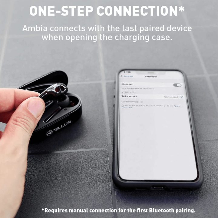 Tellur Ambia belaidės „True Wireless“ ausinės, juodos