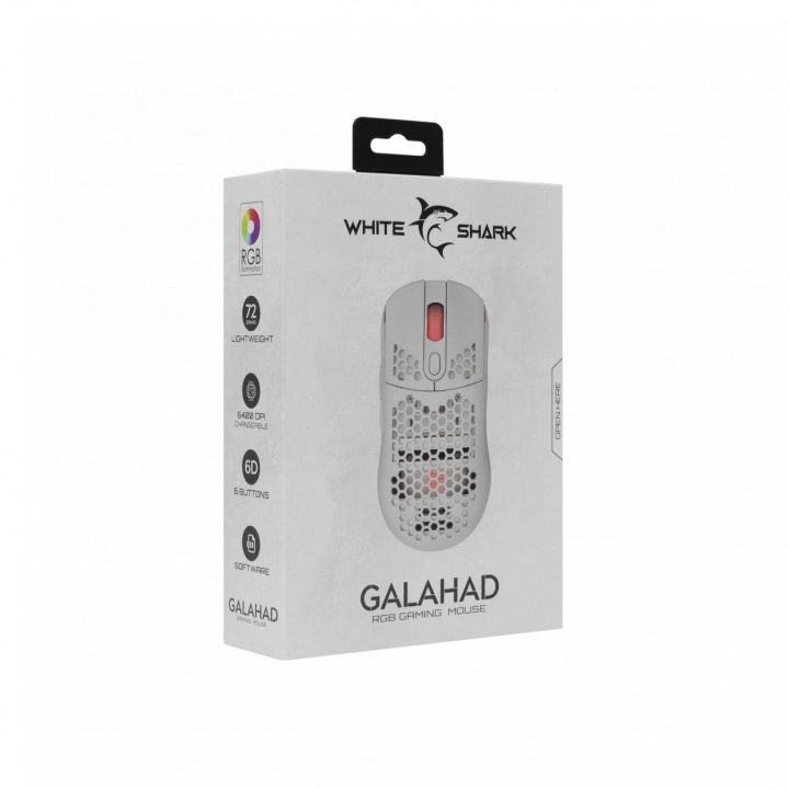 Žaidimų pelė White Shark GM-5007 GALAHAD-W balta