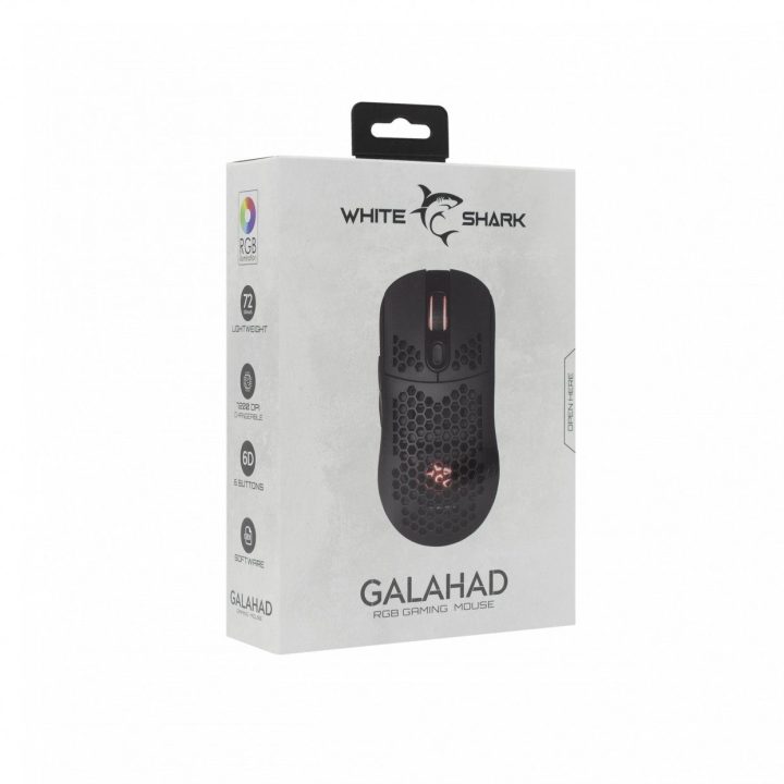 Žaidimų pelė White Shark GALAHAD, juoda