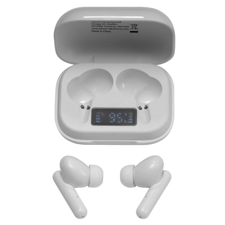 Denver TWE-38 belaidės Bluetooth ausinės, baltos