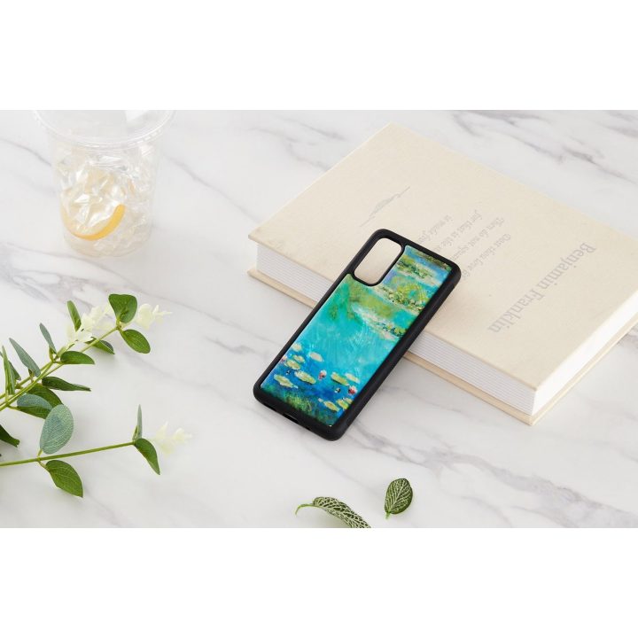Juodas Samsung Galaxy S20 dėklas su vandens lelijomis