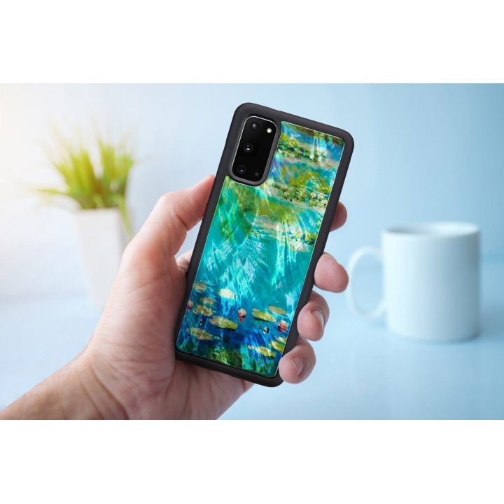 Juodas Samsung Galaxy S20 dėklas su vandens lelijomis