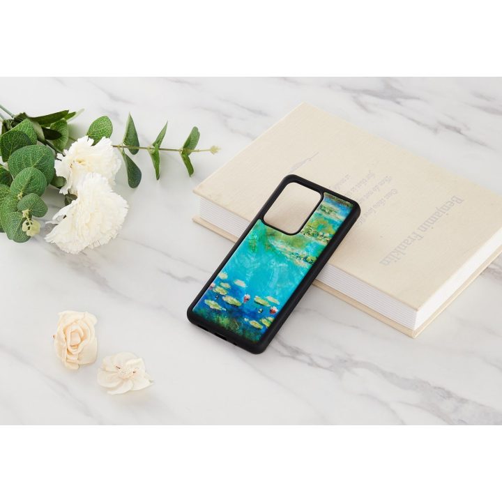 Telefono dėklas Samsung Galaxy S20 Ultra – juodas su vandens lelijomis