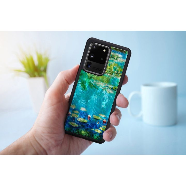 Telefono dėklas Samsung Galaxy S20 Ultra – juodas su vandens lelijomis