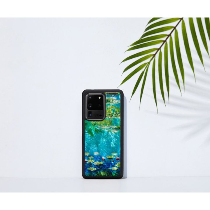 Telefono dėklas Samsung Galaxy S20 Ultra – juodas su vandens lelijomis