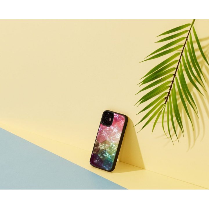 Juodas „Apple iPhone 12 mini“ dėklas su vandens gėlės raštu