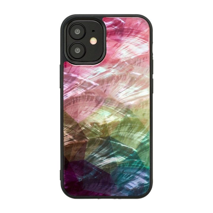 Juodas „Apple iPhone 12 mini“ dėklas su vandens gėlės raštu