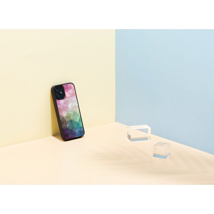 Juodas „Apple iPhone 12 mini“ dėklas su vandens gėlės raštu