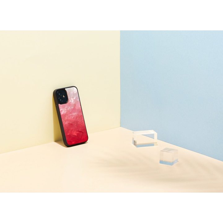 Dėklas Apple iPhone 12 mini, rožinis su juodais akcentais