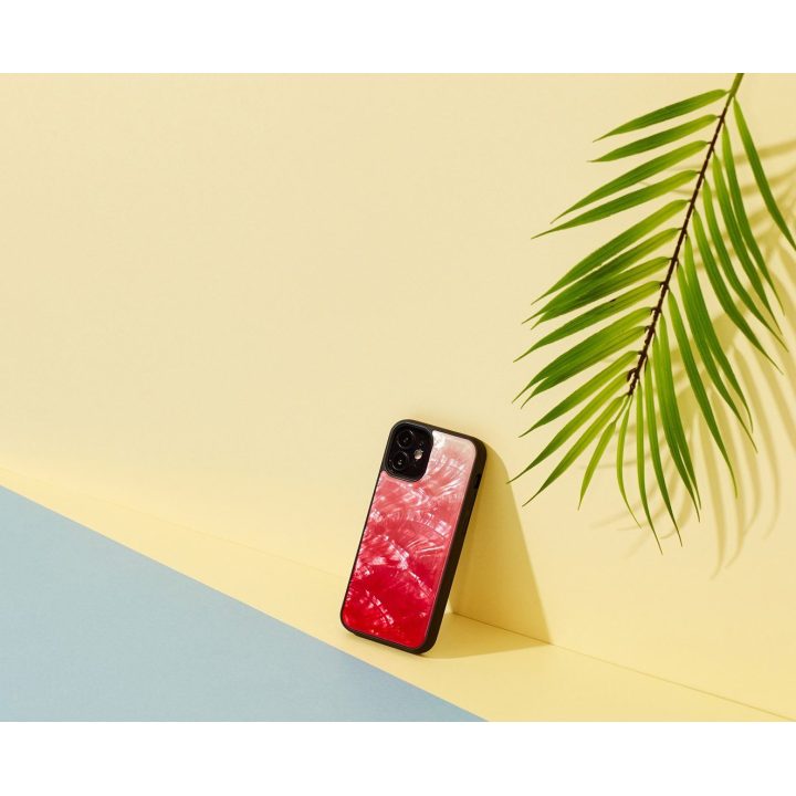 Dėklas Apple iPhone 12 mini, rožinis su juodais akcentais