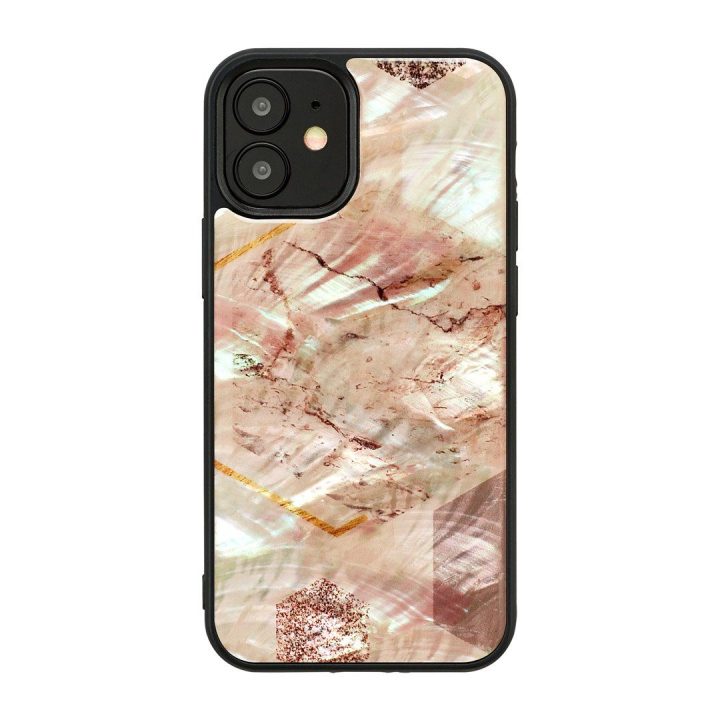 Rožinis marmuro rašto dėklas Apple iPhone 12 mini