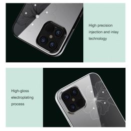 iPhone 12 mini dėklas su Swarovski elementais, rožinio aukso