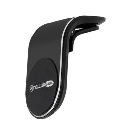 Juodas magnetinis automobilinis telefono laikiklis ventiliacijos grotelėms