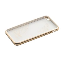 Silikoninis telefono dėklas iPhone 7 „Butterfly“ auksinės spalvos