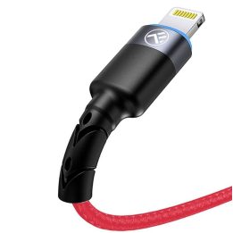 USB–Lightning kabelis su LED apšvietimu, 1,2 m, raudonas