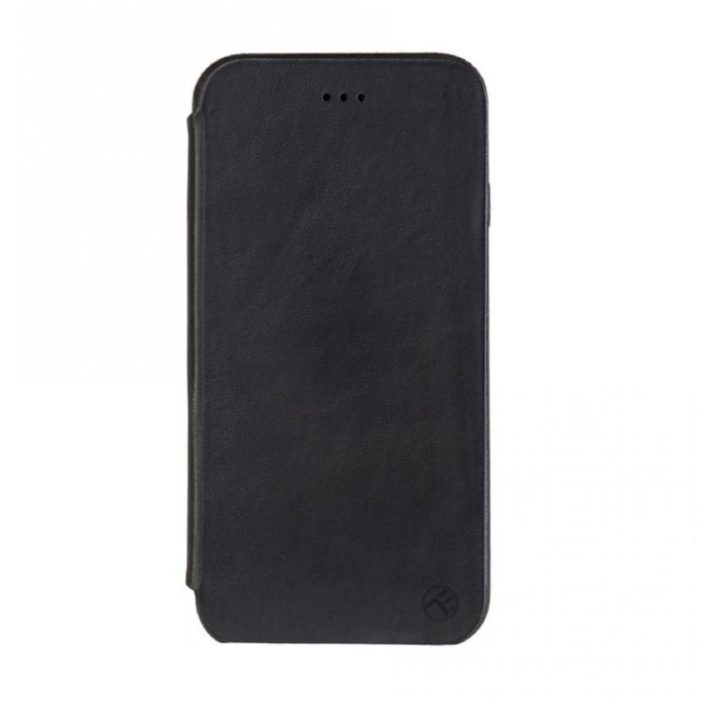 Juodas natūralios odos dėklas iPhone 7 Plus