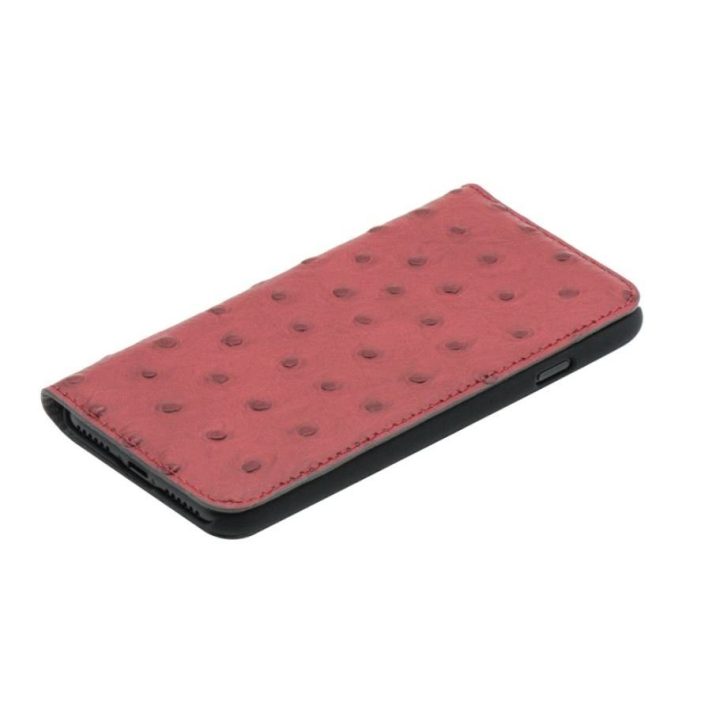 Raudonas stručio rašto odinis dėklas iPhone 7