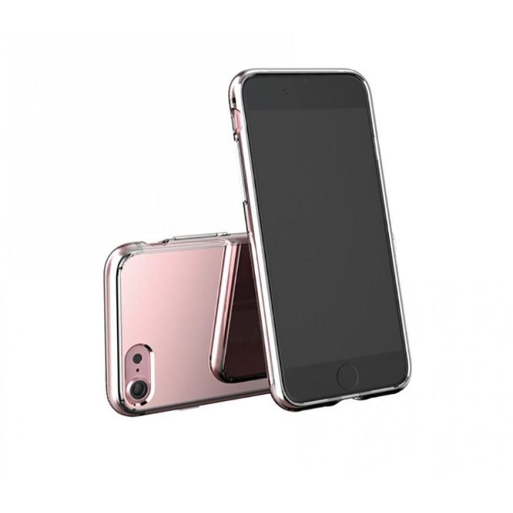 Rožinis iPhone 7 dėklas su veidrodine danga