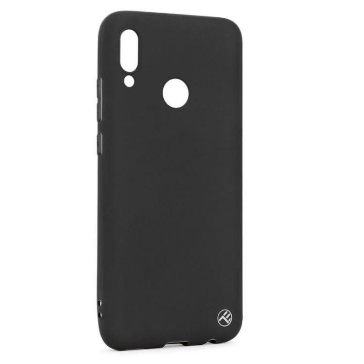 Juodas matinis silikoninis dėklas Huawei Y9 2019