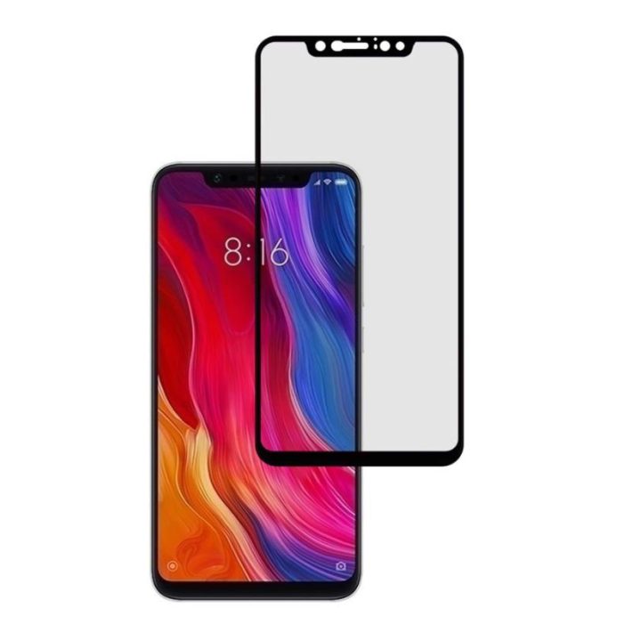 Juoda grūdinto stiklo ekrano apsauga Xiaomi Mi 8 Pro