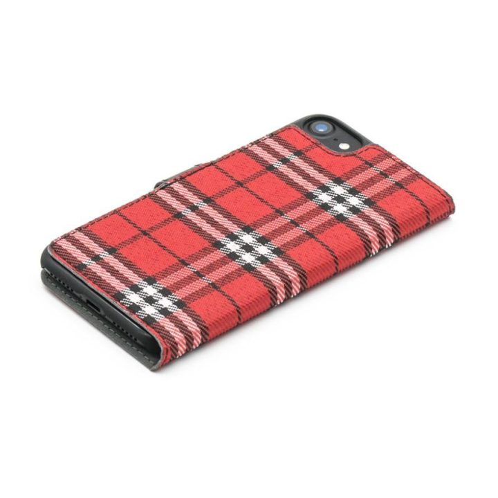 Tellur knygelės tipo dėklas iPhone 7, juodas / raudonas