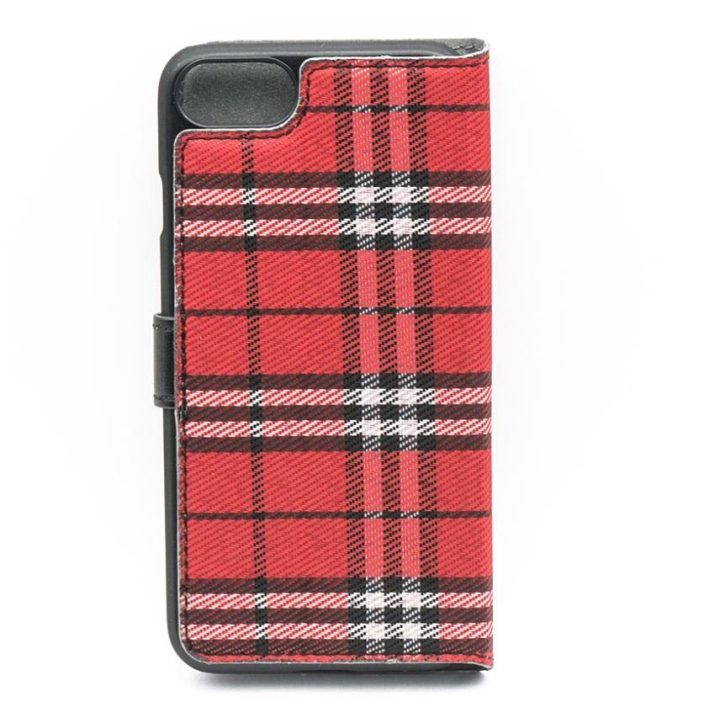Tellur knygelės tipo dėklas iPhone 7, juodas / raudonas